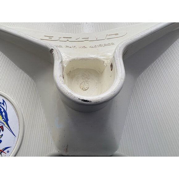 Vtg Braid Fishing Belt Rod Holder Adjustable Fighting Waist Belt Padded White - Picture 11 of 14